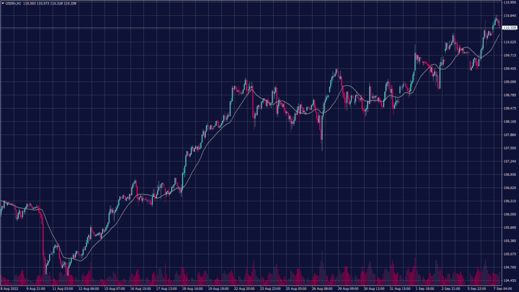 Dollar index chart's technical indicators show a possibility of a slowdown but also show strong support above 110.25. RSI