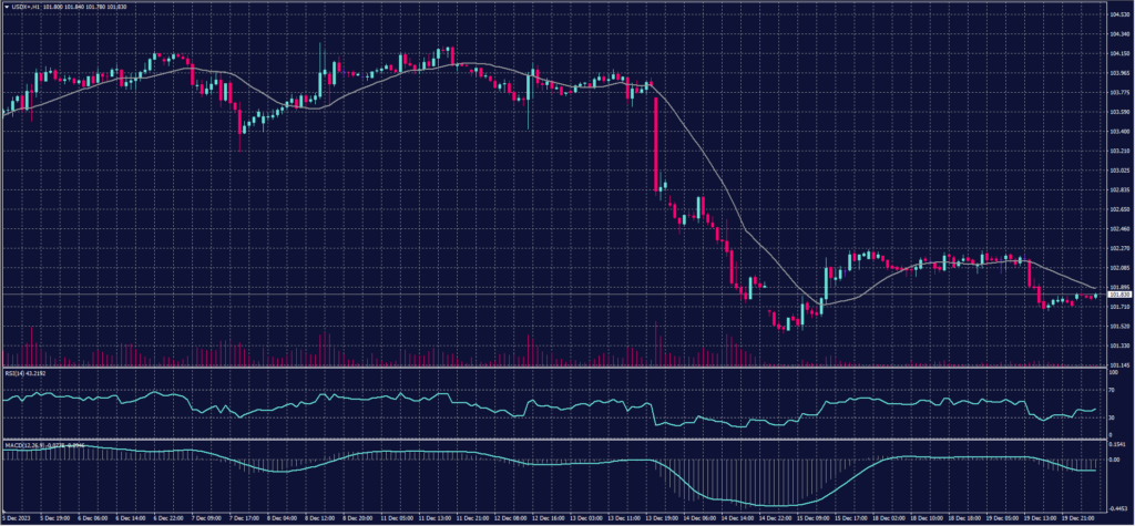 US Dollar Index chart on 20 December 2023